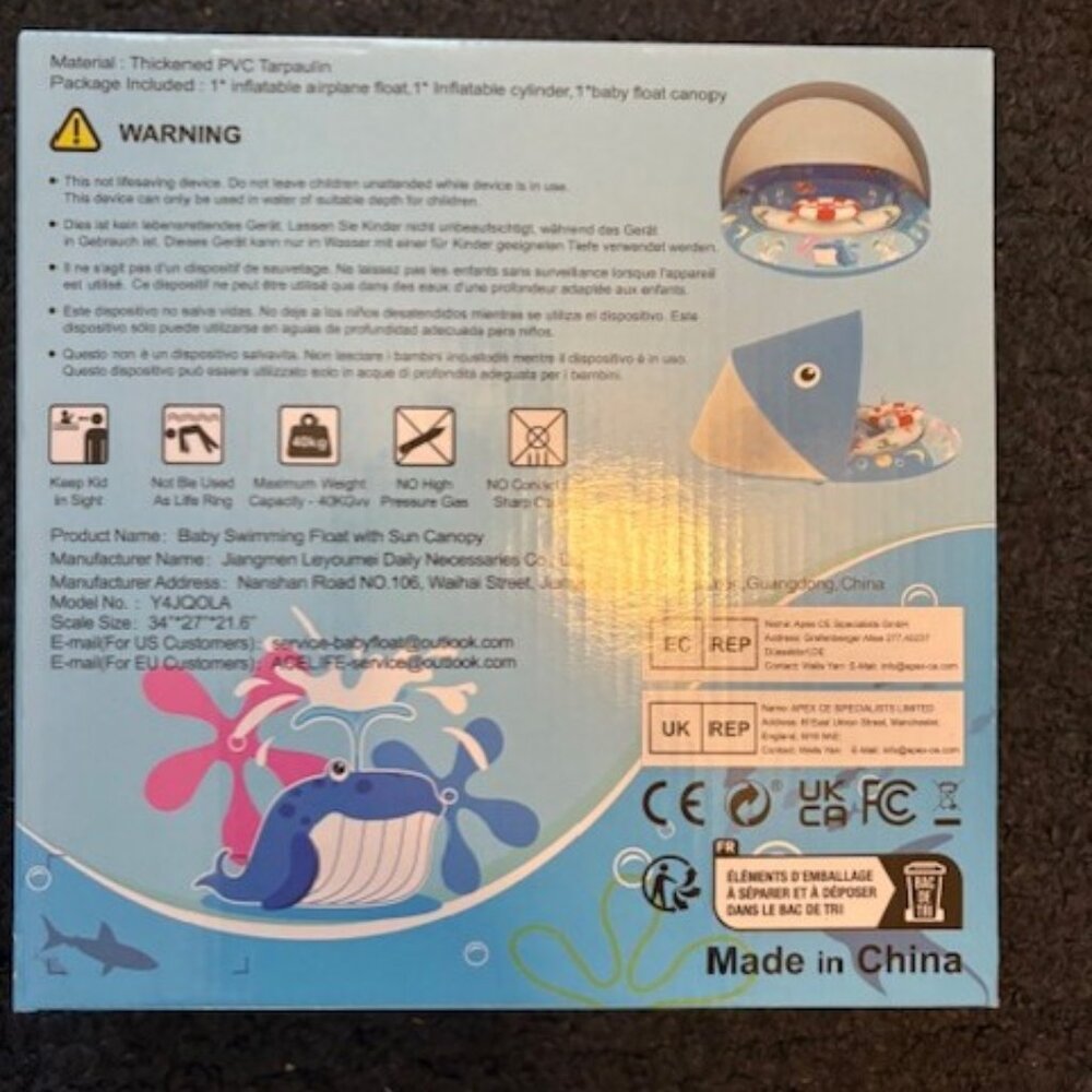 Baby Pool Float with Canopy - Picture 2 of 2